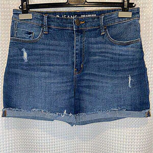 Women’s Reitmans high waisted roll up distressed stretchy Jean Shorts size 29‎